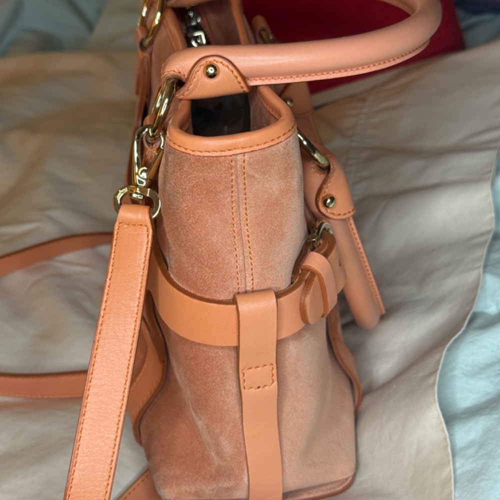 Salvatore Ferragamo Two Way Shoulder Bag AF-21 4875 Pink Suede Leather Women's - Picture 3 of 13